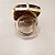 Anel Quadrado Olho de Tigre  25x25mm. Pedras Naturais. Banhado a Ouro - Imagem 3