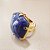 Anel Quadrado Quartzo Azul  25x25mm. Pedras Naturais. Banhado a Ouro - Imagem 1