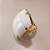Anel Quadrado Quartzo Branco  25x25mm. Pedras Naturais. Banhado a Ouro - Imagem 1