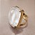 Anel Quadrado Cristal  25x25mm. Pedras Naturais. Banhado a Ouro - Imagem 1