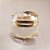 Anel Quadrado Cristal  25x25mm. Pedras Naturais. Banhado a Ouro - Imagem 2