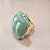 Anel Quadrado Quartzo Verde  25x25mm. Pedras Naturais. Banhado a Ouro - Imagem 1