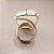Anel Retangular Quartzo Branco 20x30mm. Pedras Naturais. Banhado a Ouro - Imagem 3