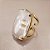 Anel Retangular Cristal 20x30mm. Pedras Naturais. Banhado a Ouro - Imagem 1