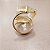 Anel Retangular Cristal 20x30mm. Pedras Naturais. Banhado a Ouro - Imagem 3