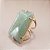 Anel Retangular Quartzo Verde 20x30mm. Pedras Naturais. Banhado a Ouro - Imagem 1