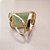 Anel Retangular Quartzo Verde 20x30mm. Pedras Naturais. Banhado a Ouro - Imagem 3