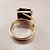 Anel Quadrado Obsidiana Negra 15x15mm. Pedras Naturais. Banhado a Ouro - Imagem 3