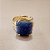 Anel Quadrado Quartzo Azul 15x15mm. Pedras Naturais. Banhado a Ouro - Imagem 2