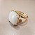 Anel Quadrado Quartzo Branco 15x15mm. Pedras Naturais. Banhado a Ouro - Imagem 1