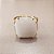 Anel Quadrado Quartzo Branco 15x15mm. Pedras Naturais. Banhado a Ouro - Imagem 2