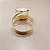 Anel Quadrado Quartzo Branco 15x15mm. Pedras Naturais. Banhado a Ouro - Imagem 3