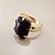 Anel Retangular Pedra da Estrela 13x18mm. Pedras Naturais. Banhado a Ouro - Imagem 1
