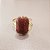 Anel Retangular Pedra do Sol 13x18mm. Pedras Naturais. Banhado a Ouro - Imagem 2