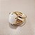 Anel Retangular Quartzo Branco 13x18mm. Pedras Naturais. Banhado a Ouro - Imagem 1
