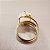 Anel Retangular Quartzo Branco 13x18mm. Pedras Naturais. Banhado a Ouro - Imagem 3