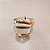 Anel Retangular Cristal 13x18mm. Pedras Naturais. Banhado a Ouro - Imagem 2