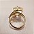 Anel Retangular Cristal 13x18mm. Pedras Naturais. Banhado a Ouro - Imagem 3