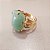 Anel Retangular Quartzo Verde 13x18mm. Pedras Naturais. Banhado a Ouro - Imagem 1