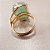 Anel Retangular Quartzo Verde 13x18mm. Pedras Naturais. Banhado a Ouro - Imagem 3