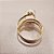 Anel Navete Quartzo Branco 18mm. Pedras Naturais. Banhado a Ouro - Imagem 3