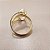 Anel Navete Cristal 18mm. Pedras Naturais. Banhado a Ouro - Imagem 3