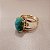 Anel Oval Amazonita 10x14mm. Pedras Naturais. Banhado a Ouro - Imagem 1