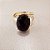 Anel Oval Obsidiana Negra 10x14mm. Pedras Naturais. Banhado a Ouro - Imagem 2