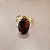 Anel Oval Olho de Tigre 10x14mm. Pedras Naturais. Banhado a Ouro - Imagem 2
