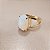 Anel Oval Opalina Pedra da Lua 10x14mm. Pedras Naturais. Banhado a Ouro - Imagem 1