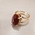 Anel Oval Pedra do Sol 10x14mm. Pedras Naturais. Banhado a Ouro - Imagem 1