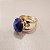 Anel Oval Quartzo Azul 10x14mm. Pedras Naturais. Banhado a Ouro - Imagem 1