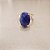 Anel Oval Quartzo Azul 10x14mm. Pedras Naturais. Banhado a Ouro - Imagem 2