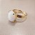 Anel Oval Quartzo Branco 10x14mm. Pedras Naturais. Banhado a Ouro - Imagem 1