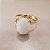 Anel Oval Quartzo Branco 10x14mm. Pedras Naturais. Banhado a Ouro - Imagem 2