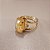 Anel Oval Citrino 10x14mm. Pedras Naturais. Banhado a Ouro - Imagem 1
