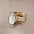 Anel Oval Cristal 10x14mm. Pedras Naturais. Banhado a Ouro - Imagem 1