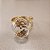 Anel Oval Cristal 10x14mm. Pedras Naturais. Banhado a Ouro - Imagem 2