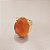 Anel Oval Agata Vermelha 15X20mm. Pedras Naturais. Banhado a Ouro - Imagem 2