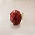 Anel Oval Granada 15X20mm. Pedras Naturais. Banhado a Ouro - Imagem 2