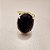 Anel Oval Obsidiana Negra 15X20mm. Pedras Naturais. Banhado a Ouro - Imagem 2