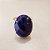 Anel Oval Quartzo Azul 15X20mm. Pedras Naturais. Banhado a Ouro - Imagem 2