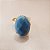 Anel Oval Quartzo Azul Trolita 15X20mm. Pedras Naturais. Banhado a Ouro - Imagem 2