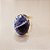 Anel Oval Sodalita 15X20mm. Pedras Naturais. Banhado a Ouro - Imagem 2