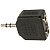 Plug Adaptador Duplicador 2 P2 Stéreo F  P/  P2 Stéreo M - Imagem 1