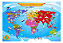 Quebra Cabeça Turismo Pelo Mundo 200 Peças Mapa Países Grow - Imagem 2