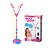 Microfone Duplo Com Pedestal Infantil Rosa Mp3 Com Luz - Imagem 1