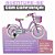 Bicicleta Infantil Retrô Aro 16 Lilás com Rodinhas e Cesta - Imagem 4