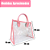 Kit 3 Sacolas Transparentes Presentes Com Alças Couro Rosa - Imagem 2