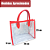 Kit 3 Sacolas Transparentes Presentes Com Alças Couro Vermelho - Imagem 2